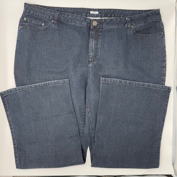 Liz Claiborne Stretch Jeans | Womens Size 24W | 46” X 30.5” | Dark Wash - Picture 1 of 4